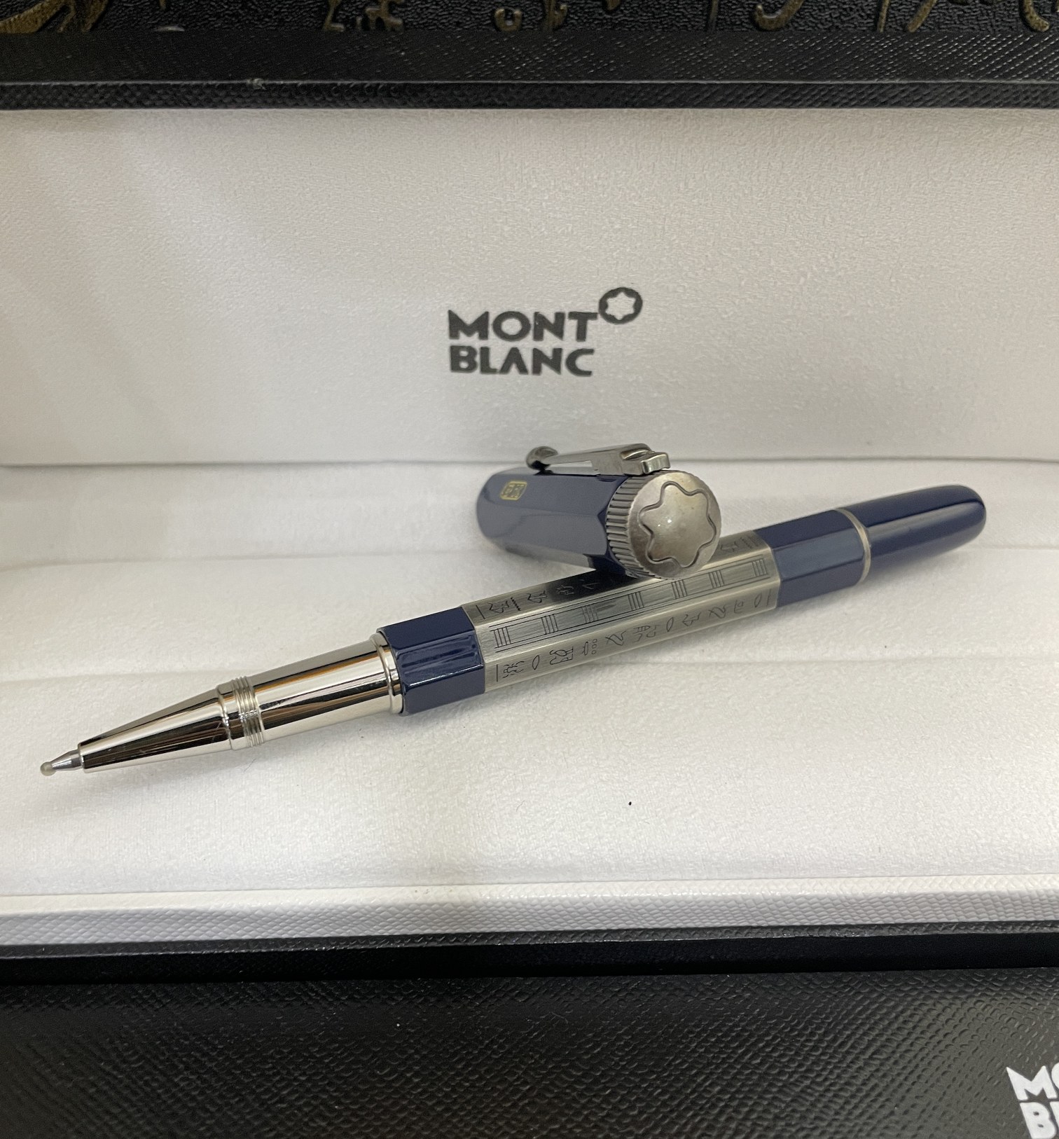 AAA Copy Montblanc Egyptomania Rollerball Pen Blue & Gray